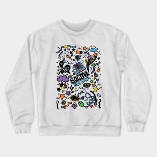 Social Media doodles Crewneck Sweatshirt